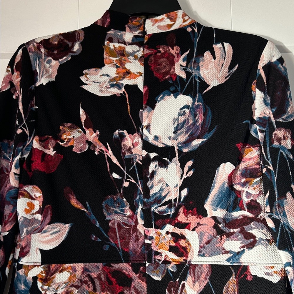 NWT - Ivanka Trump Floral Long Sleeve Dress - Black and White - Picture 5 of 7